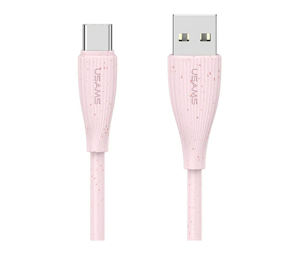 USAMS Kabel Green Series SJ714 18W 3A USB-A do USB-C 1m różowy - 1569010 - zdjęcie